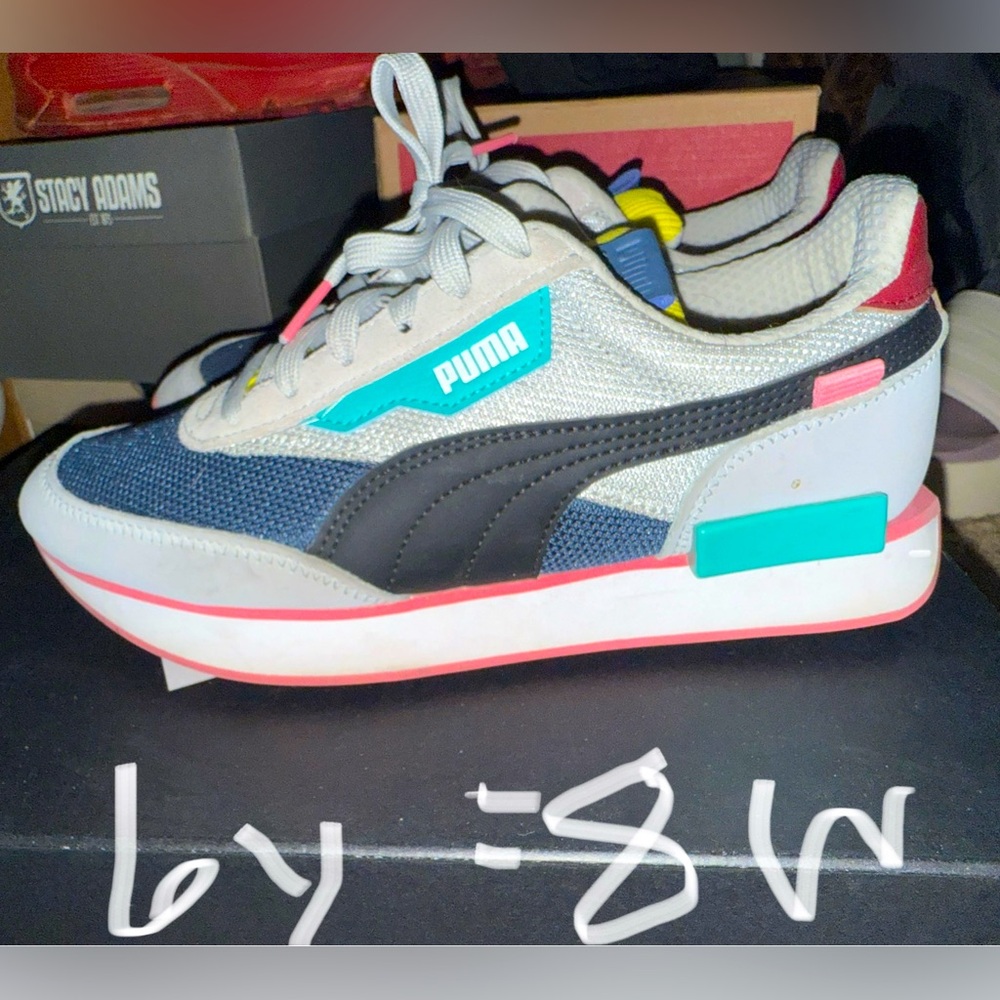 Puma Blue and Black Retro Sneakers